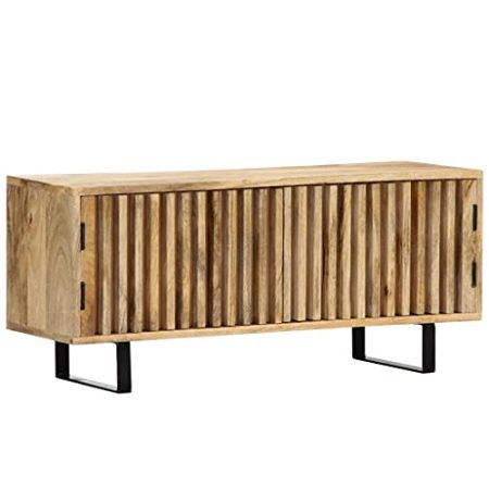 ZQQLVOO TV-Schrank,TV-Schränke, TV-Lowboard, Fernsehschrank, Fernsehtisch, Beistelltische, Sideboard, Kommoden, 120×30×40 cm Raues Mango-Massivholz