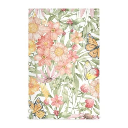 Wild Summer Rustikale Blumen Cottage Schmetterling Herbst Geschirrtücher Küche Mikrofaser Handtücher Küche Geschirrtücher Frottee Küche Küche Handtücher Baumwolle Modernes Zubehör Boho 71,1 x 45,7 cm