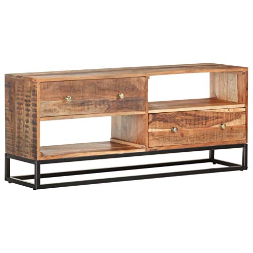 LAPOOH TV-Schrank 120x30x50 cm Raues Akazienholz, TV Lowboard, Fernsehschrank, Fernsehtisch, Fernseher Schrank, TV Sideboard, TV Board, TV Cabinet, TV Bank, TV Kommode
