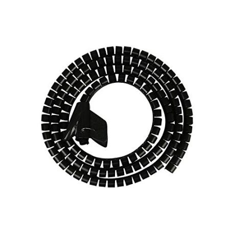 ZACUNXY Kabelschlauch,kabelschutzschlauch 5 Meter PE-Spiralrohr Hide Draht Organizer Flexible Wickelrohr Geflochtene Ärmelkabel Kabelschutzschrumpf Röhre 15mm(Black)