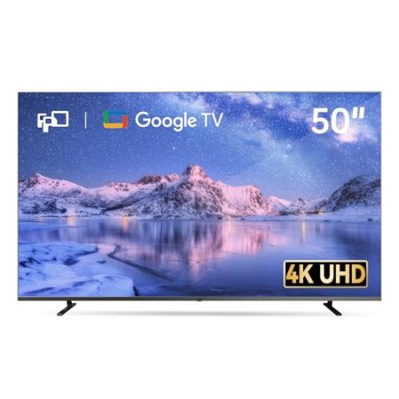 FPD 50 Zoll (127 cm) Fernseher, 4K Smart TV mit Google TV, HDR 10, MEMC, Sprachfernbedienung, Dolby Atmos & Vision, Google Cast, UHD Flat Screen Fernsehen (CG50-C1,Model 2025)[Energieklasse G]