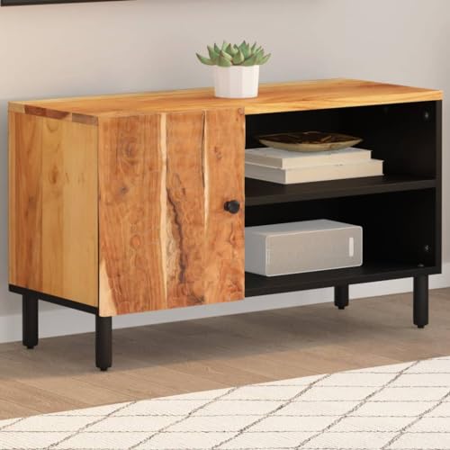 AJJHUUKI Outdoor Möbel TV Schrank 80x33x46cm Massivholz Akazie Möbel