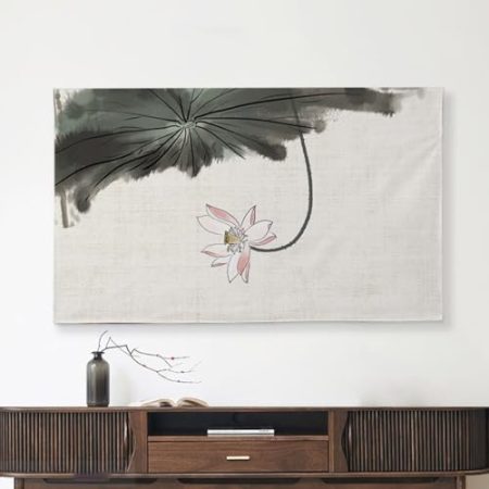 Tv-Abdeckung, Klassisches Druckmuster, Tv-staubschutztuch, Weicher Kristall-samtstoff, Tv-staubschutz Für LCD-led-wandmontage-abdeckungsblatt, Tv-zubehör(Size:30/32IN,Color:A)