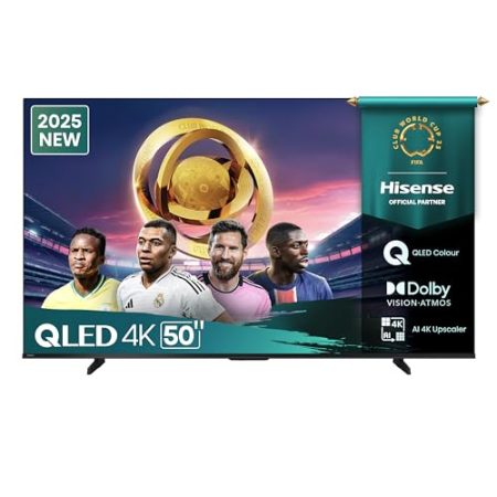 Hisense Smart TV 50" 4K Ultra HD 2025 50A6Q Smart TV VIDAA U8 Dolby Vision HDR 10 Game Mode Plus Alexa Built-in VIDAA Voice Tuner DVB-T2/S2 HEVC 10 Lativù 4K 50'' 2025 LED