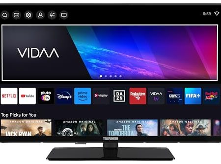 Telefunken Fernseher 32 Zoll Smart TV VIDAA XH32VP750M - HD-Ready Fernseher, HDR TV mit integriertem Triple-Tuner, LED TV schwarz
