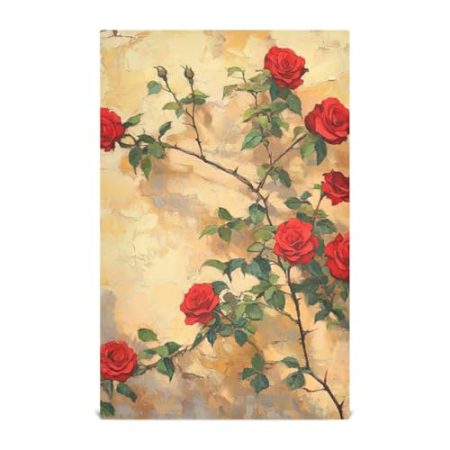 EtherSpher Roses Climbed Wall Art Dekorative hawaiianische Geschirrtücher für Zuhause, Küche, saugfähig, dekoratives Zubehör, Waschen, Tallas Para Ropa, 71,1 x 45,7 cm, 4 Stück