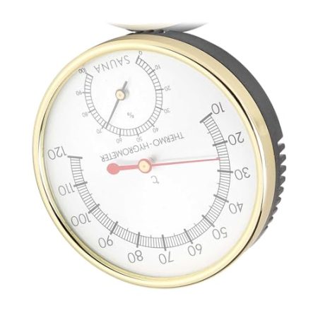 FTVOGUE Thermometer-Hygrometer mit Metall-Zifferblatt Moderne Einfachheit Hygro-Thermometer Saunazimmer-Zubehör