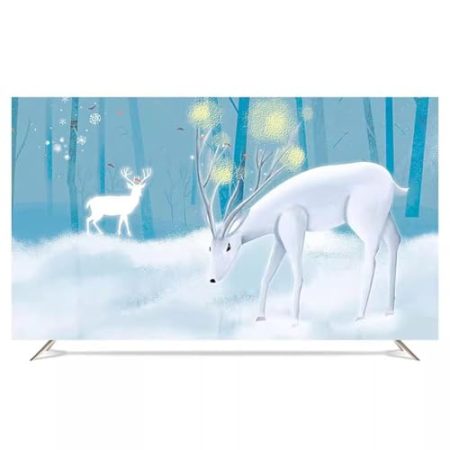 Innen-Desktop-wandmontierter Tv-staubschutz Für LCD-led-gebogener Bildschirm, Schutzhülle, Moderner Kunstdruck, Stoff, Tv-zubehör(Size:37/38IN(85X55CM),Color:A)