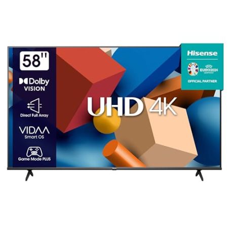 HISENSE 58A6K - TV LED 58'' (147 cm) - Ecran sans bord - 4K UHD - Dolby Vision - Smart TV - 3xHDMI 2.0
