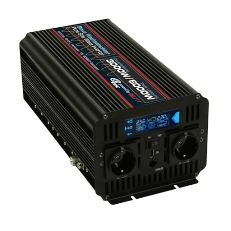 @tec Reiner Sinus Wechselrichter Spannungswandler Inverter 3000W - Peak Leistung 6000W - 24V auf 230V