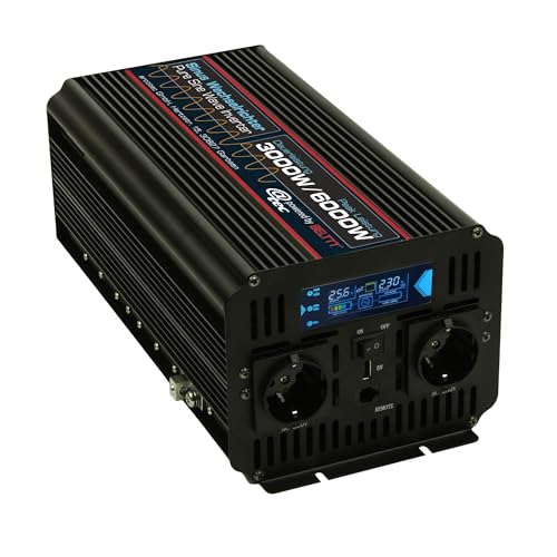@tec Reiner Sinus Wechselrichter Spannungswandler Inverter 3000W - Peak Leistung 6000W - 24V auf 230V