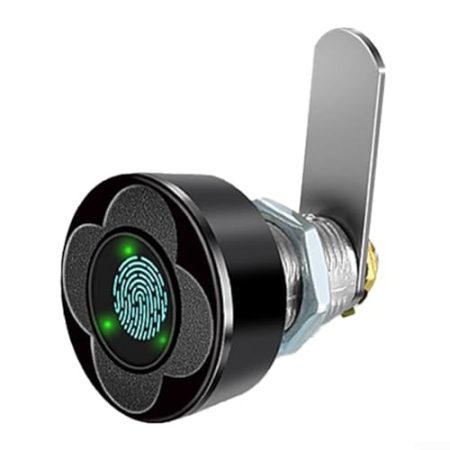 Wiederaufladbares biometrisches Schloss für Schränke, intelligente Technologie für schnellen Zugriff und verbesserte Sicherheit (20 mm, Schwarz)