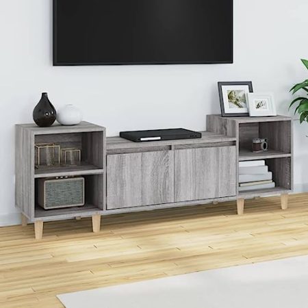 XGWKCNV Entertainment Centers & TV-Ständer, TV-Schrank, Grau, Sonoma, 160 x 35 x 55 cm, Holzwerkstoff