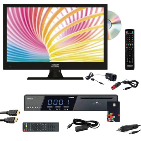 Antarion TV Set 15,6 Zoll 41 cm + Empfänger Servimat + HDMI-Kabel 2 m