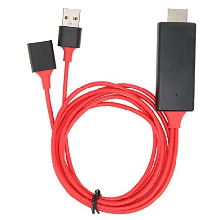 ZJchao USB-Buchse auf HDMI-Adapter, HDTV-Kabeladapter, USB-Buchse auf HDMI-Stecker, HDMI-Stecker auf USB-Buchse, Adapter mit 1080P HD-Multimedia-Schnittstelle, Kabeladapter für TV-, (Rot)