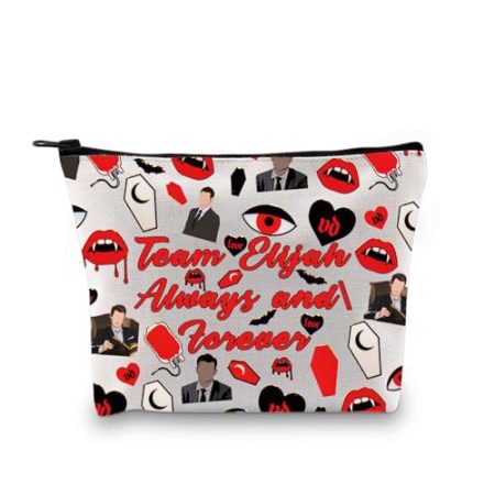 Zuo Bao Vampir-TV-Show-inspirierte Make-up-Tasche Team Klaus Elijah Rebekah Always and Forever Kosmetiktasche TVD Merchandise, Team Elijah