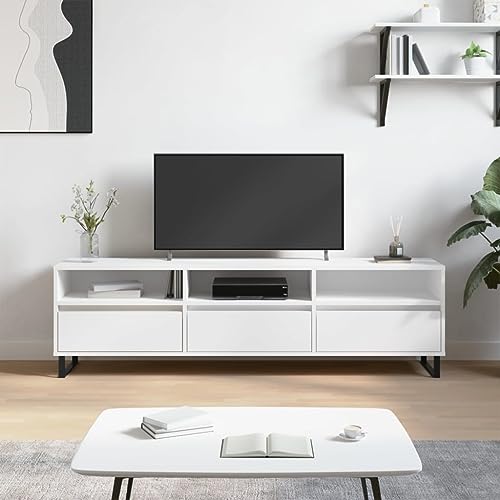 WSJHUHK Home-Entertainment Center & TV-Ständer, TV-Schrank, Weiß, 150 x 30 x 44,5 cm, Holzwerkstoff