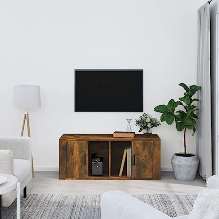 AJJHUUKI Outdoor-Möbel-TV-Schrank Räuchereiche 100x35x40 cm Holz-Möbel
