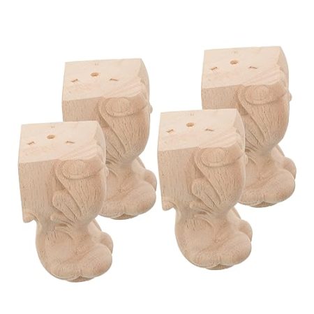 Angoily 4stücke Europäische Möbelbeine Aus Holz Geschnitzte Tisch Und Sofa-füße Für Tv-Schrank Schuhschrank Und Dresser Installieren Und Austauschbar