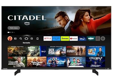 Toshiba 43QF5D63DA 43 Zoll QLED Fernseher/Fire TV (4K Ultra HD, HDR Dolby Vision, Smart TV, Triple-Tuner, Alexa Built-In, Bluetooth, Sound by Onkyo) [2023], schwarz