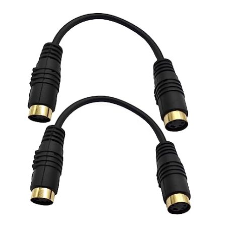 Traovien S-Video Mini-Din 4-polige Buchse auf Buchse, Stereo-Video-Adapterkabel für DVD-TV-Player, Laptops, Transfe-Kabel, 0,15 m, 2 Stück