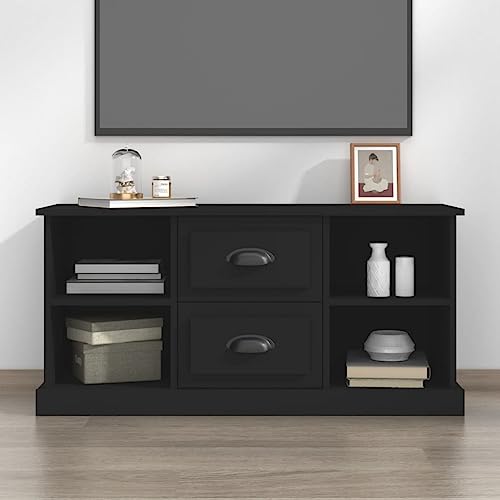 WKIEQACO Entertainment Centers & TV-Ständer, TV-Schrank, Schwarz, 99,5 x 35,5 x 48 cm, Holzwerkstoff