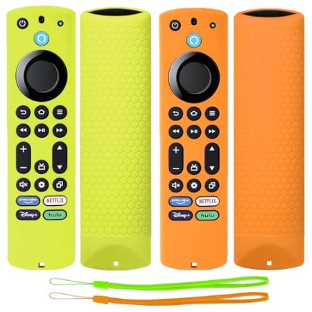 TOKERSE Silikon-Schutzhülle für Fire TV Stick 4K Max 2. Generation, Toshiba, Insignia, Pioneer, Omni Serie, Fire TV, Alexa, Sprachfernbedienung, verbesserte Anti-Rutsch-Schutzhülle mit Umhängeband