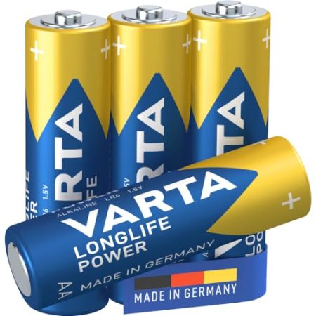 VARTA Batterien AA, 4 Stück, Longlife Power, Alkaline, 1,5V, ideal für Spielzeug, Funkmaus, Taschenlampen, Made in Germany