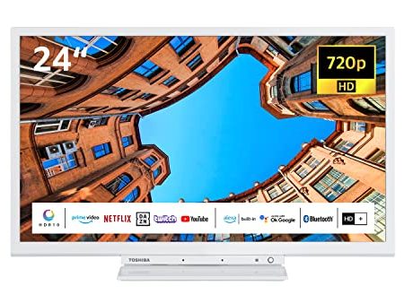 Toshiba 24WK3C64DAW 24 Zoll Fernseher/Smart TV (HD Ready, HDR, Alexa Built-In, Triple-Tuner, Bluetooth) - Inkl. 6 Monate HD+ [2023], Weiß
