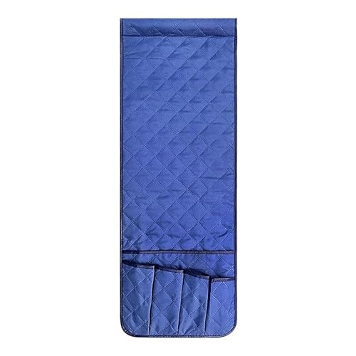 XUHONGYA Sofa Stuhl Fernbedienung Stand Organiser, Bett Storage Caddy, Anti-Rutsch Mit Tasche Für Bücher, Tablet, TV-Fernbedienung, Telefon, Zubehör(Blue)