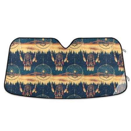 Western Cowboy Traumfänger, dunkelblau, Auto-Windschutzscheibe, Sonnenschutz, faltbarer Reflektor, Zubehör, Viseras para el sol para carros S