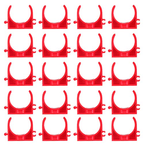 DOITOOL Kunststoff Mm. Tv-Wasserhaken an Elektriker-Schlauchsteckdosen-Klemmen Clips Rote Klemmhalterung U-Haken-Zubehör U Tragbare Snap-In-Tabletts Halter Pex-Rohre