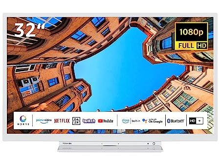 Toshiba 32LK3C64DAW 32 Zoll Fernseher/Smart TV (Full HD, HDR, Alexa Built-In, Triple-Tuner, Bluetooth) - Inkl. 6 Monate HD+ [2023]