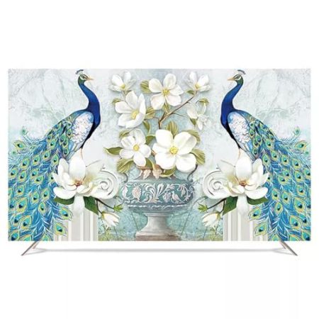 Innen-Desktop-wandmontierter Tv-staubschutz, LCD-led-schutzhülle Für Gebogenen Bildschirm, Moderne Kunstdruck-Abdeckung, Tuch, Tv-zubehör(Size:37/38in(W85xH55cm),Color:B)