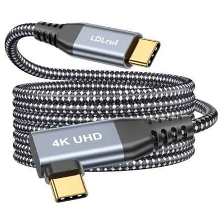 180cm/1.8m 2-Pack, USB 3.2 Gen 2X2 Kable, 4K@60Hz UHD, USB C zu USB C Video Kable, 20 Gbps Datenübertragungskabel, 100W PD Schnellladung Ladekable für iPhone 16/15 Typ-C Notebooks, Monitor und mehr