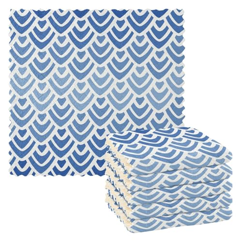 Color Chic Blue Auto-Trockentücher, extra große Packung Geschirrtücher, saugfähiges Handtuch, niedliche Handtücher, Geschirrtücher, bedrucktes Zubehör, 27,9 x 27,9 cm