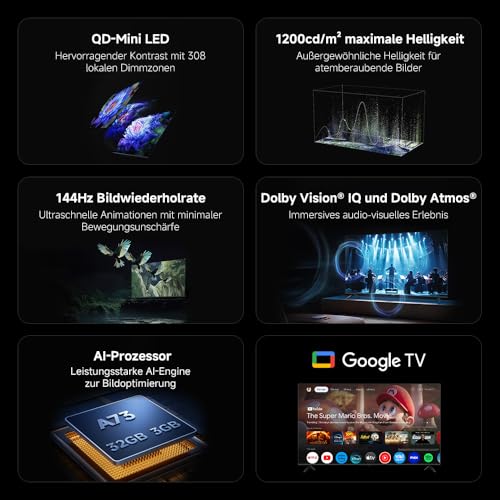 Xiaomi TV S Mini 55 2025, MiniLed, QLED, 55 Zoll, Local dimming, 1200nit