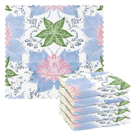 EtherSpher Geschirrtücher und Geschirrtücher, Motiv: Blume, Pfirsich, Sommer, Boho, saugfähig, weich, Zubehör, Dekoration, Zubehör, Para Mesas, 27,9 x 27,9 cm