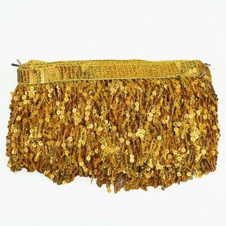 FUPOHUA 16 cm ethnische Paillettenfransenquaste zum Nähen von Spitzenbesatz, Band, bestickten Fransen, lateinamerikanischem Tanzbesatz, Kleidungsstückbesatz, DIY-Zubehör