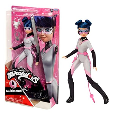 BANDAI Miraculous Ladybug und Cat Noir Multimouse Modepuppe | 26cm Gelenk-Puppe Mit Zubehör und Kwami