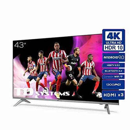 TV TD SYSTEMS K43DLJ12US 43" UHD 4K SMART ANDROIDTV WiFi USB HDMI Plata