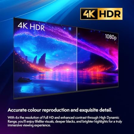 Vibox 43-Zoll UHD 4K Smart TV | WebOS | 3X HDMI, 2X USB | Wandmontagefähig | Für Schlafzimmer, Wohnzimmer oder Büro