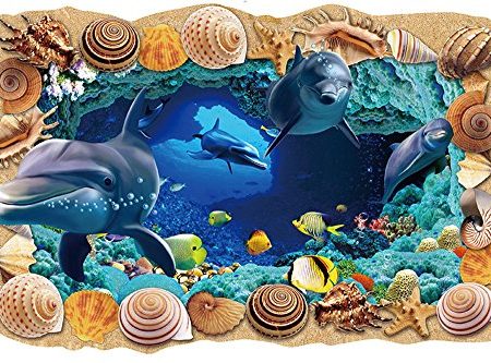 Wandsticker für Wohnheim, Wandaufkleber, kreative dekorative entfernbare Aufkleber, Unterwasser-3D-Heimdekoration
